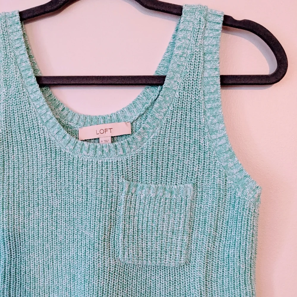 LOFT Ribbed Pocket Sweater Tank - Picture 3 of 7